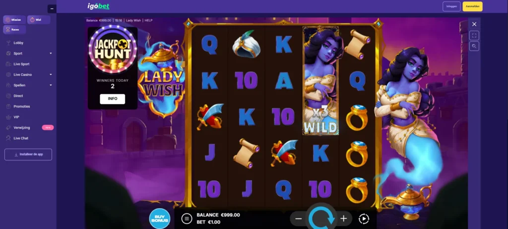 Lady Wish bij IgoBet Nederland